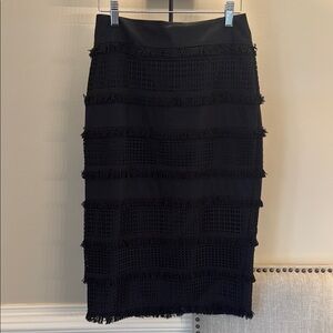 Banana Republic Elegant Black Fringe Skirt